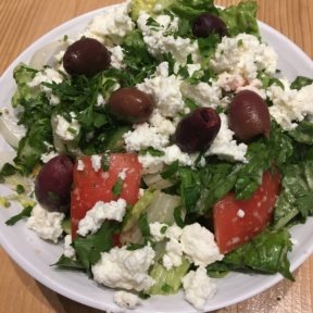 Gluten-free Greek salad from Sunnin Lebanese Cafe